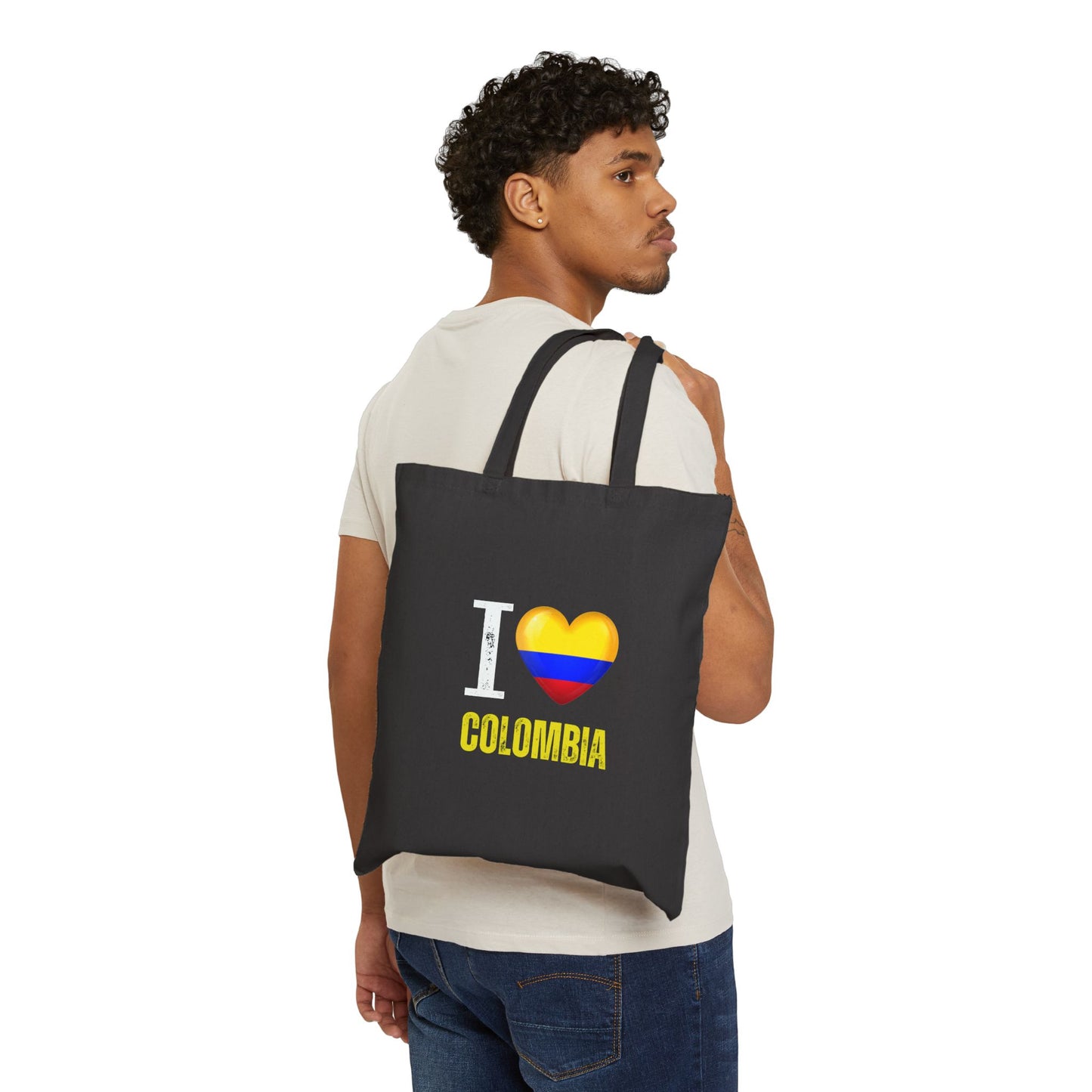 Colombian Love Tote Bag | Eco-Friendly Cotton Canvas, Shopping Bag, Beach Tote, Travel Essential, Gift for Colombians
