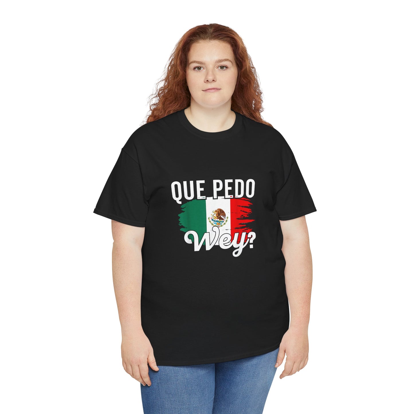 Mexican Pride Tee, Unisex Heavy Cotton Shirt with Colors of Mexico, Que Pedo Wey Graphic Top, Casual Wear, Gifts for Friends