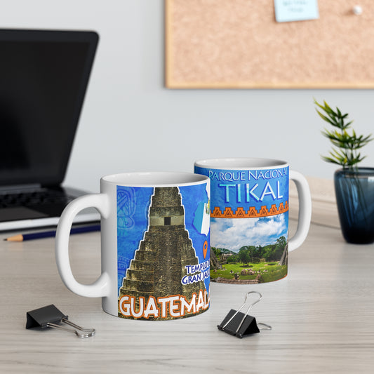 Guatemala Travel Mug, Perfect for Coffee Lovers, Souvenir Gift for Travelers, Explore Ancient Wonders, Unique Printed Ceramic Mug, Taza Guatemala