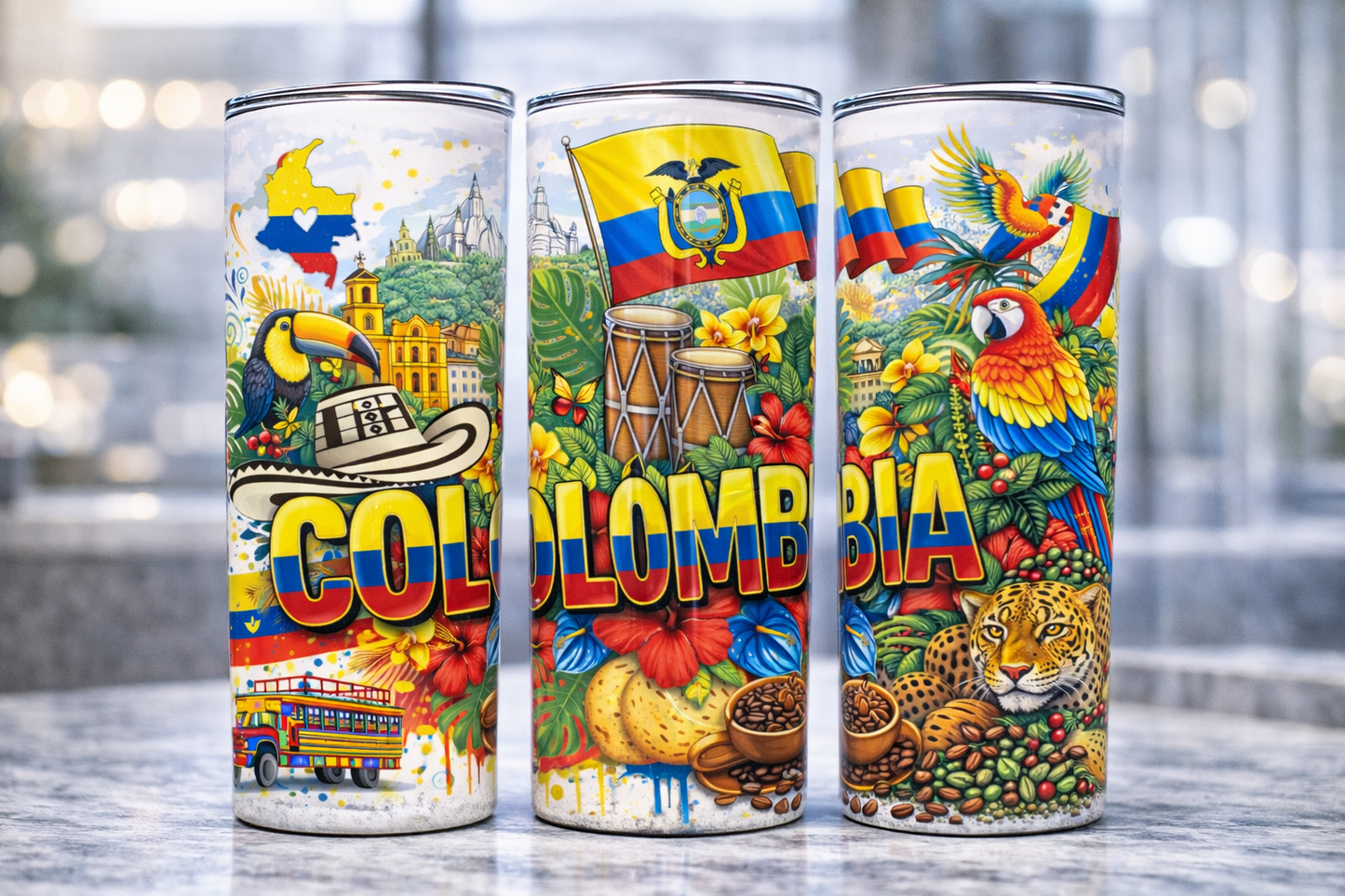 Vaso Colombia 20 oz | Tumbler Personalizado | Tradición y Cultura Colombiana | 20 oz Stainless Steel Tumbler