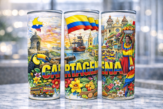 Vaso Colombia 20 oz | Tumbler Personalizado | Tradición y Cultura Colombiana | 20 oz Stain  | Cartagena Colombia                                less Steel Tumbler