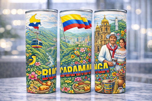 Vaso Colombia 20 oz | Tumbler Personalizado | Tradición y Cultura Colombiana | 20 oz Stainless Steel Tumbler  | Bucaramanga Colombia