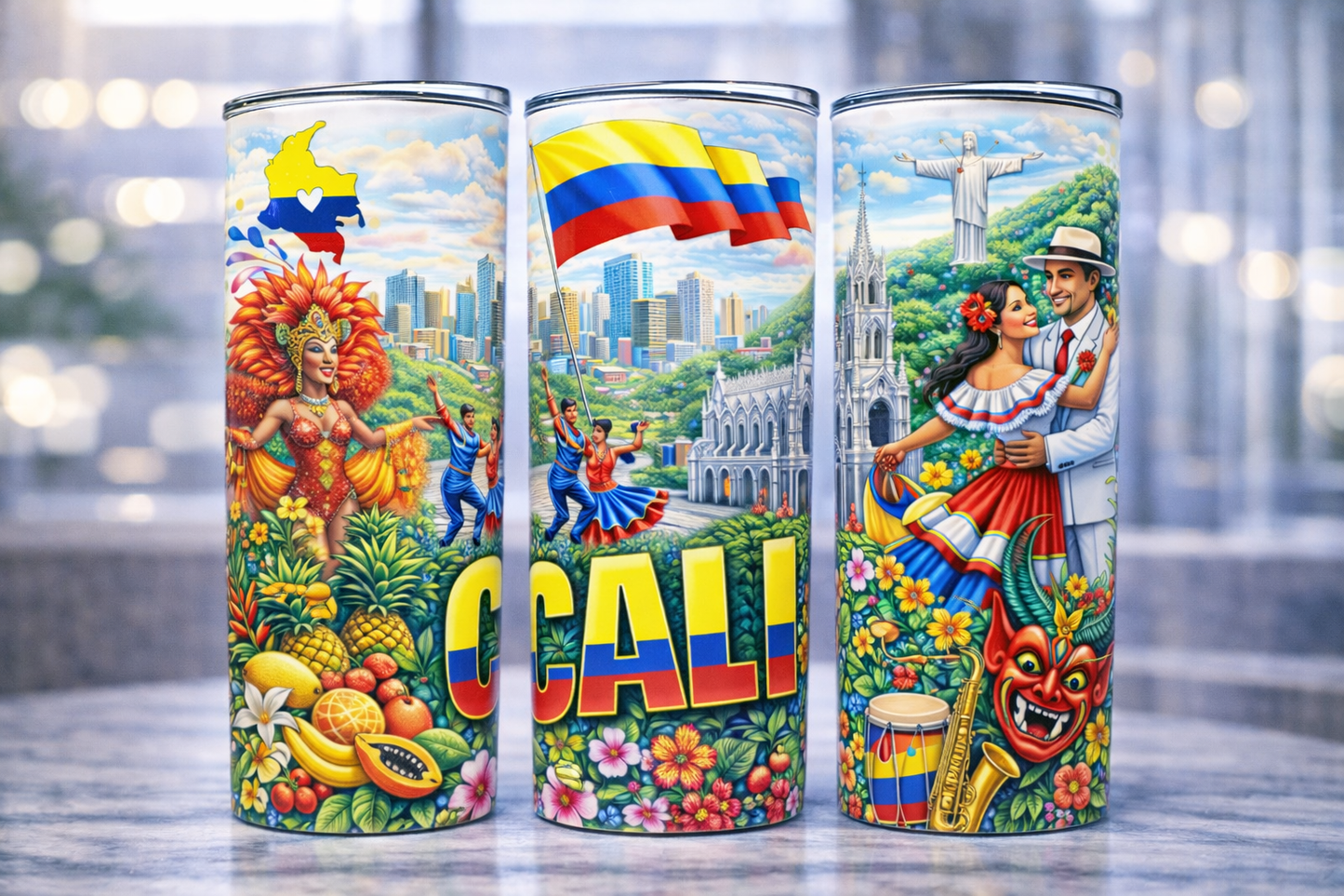 Vaso Colombia 20 oz | Tumbler Personalizado | Tradición y Cultura Colombiana | 20 oz Stainless Steel Tumbler  | Cali Colombia