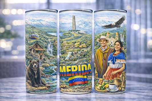 Venezuela 20 oz Tumbler | Vaso Térmico de Acero Inoxidable | Venezuelan Pride | Mérida Venezuela