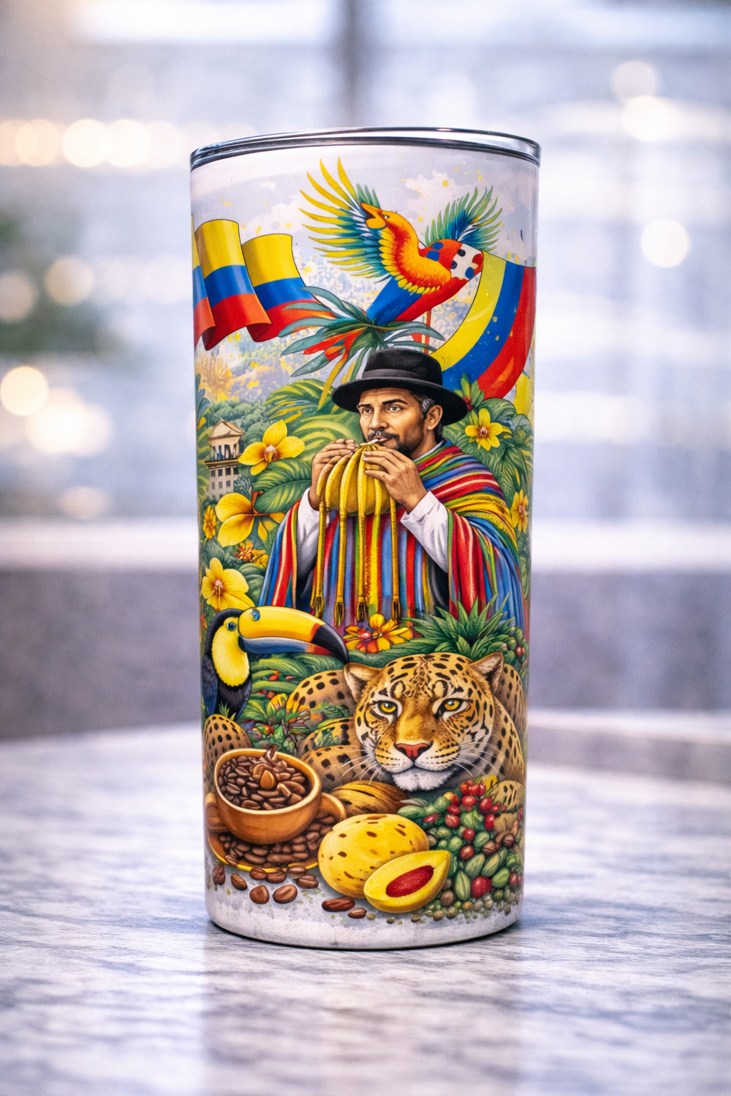 Vaso Colombia 20 oz | Tumbler Personalizado | Tradición y Cultura Colombiana | 20 oz Stainless Steel Tumbler