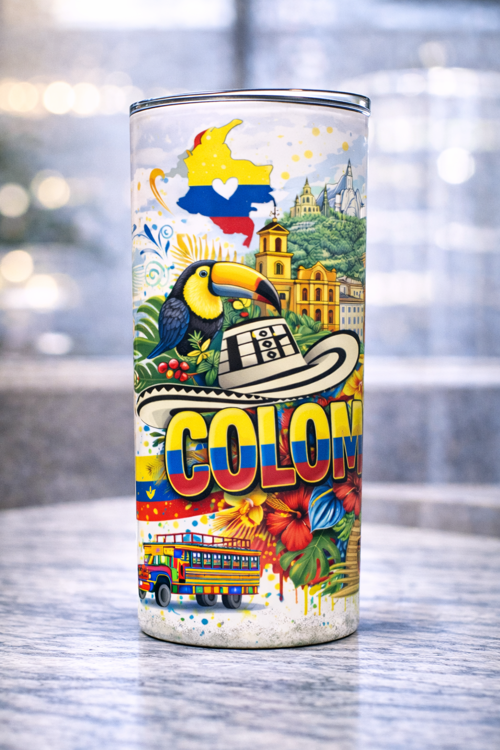 Vaso Colombia 20 oz | Tumbler Personalizado | Tradición y Cultura Colombiana | 20 oz Stainless Steel Tumbler