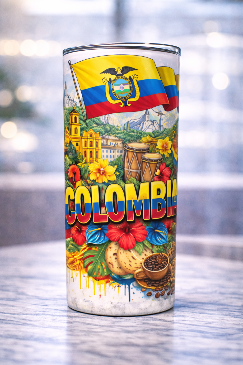 Vaso Colombia 20 oz | Tumbler Personalizado | Tradición y Cultura Colombiana | 20 oz Stainless Steel Tumbler