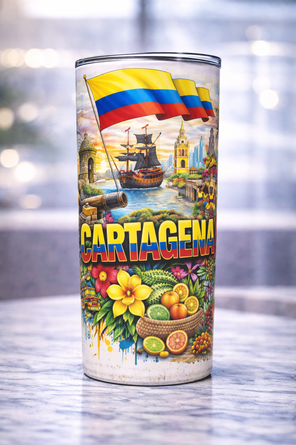 Vaso Colombia 20 oz | Tumbler Personalizado | Tradición y Cultura Colombiana | 20 oz Stain  | Cartagena Colombia                                less Steel Tumbler