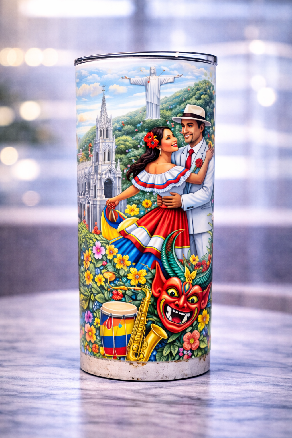 Vaso Colombia 20 oz | Tumbler Personalizado | Tradición y Cultura Colombiana | 20 oz Stainless Steel Tumbler  | Cali Colombia