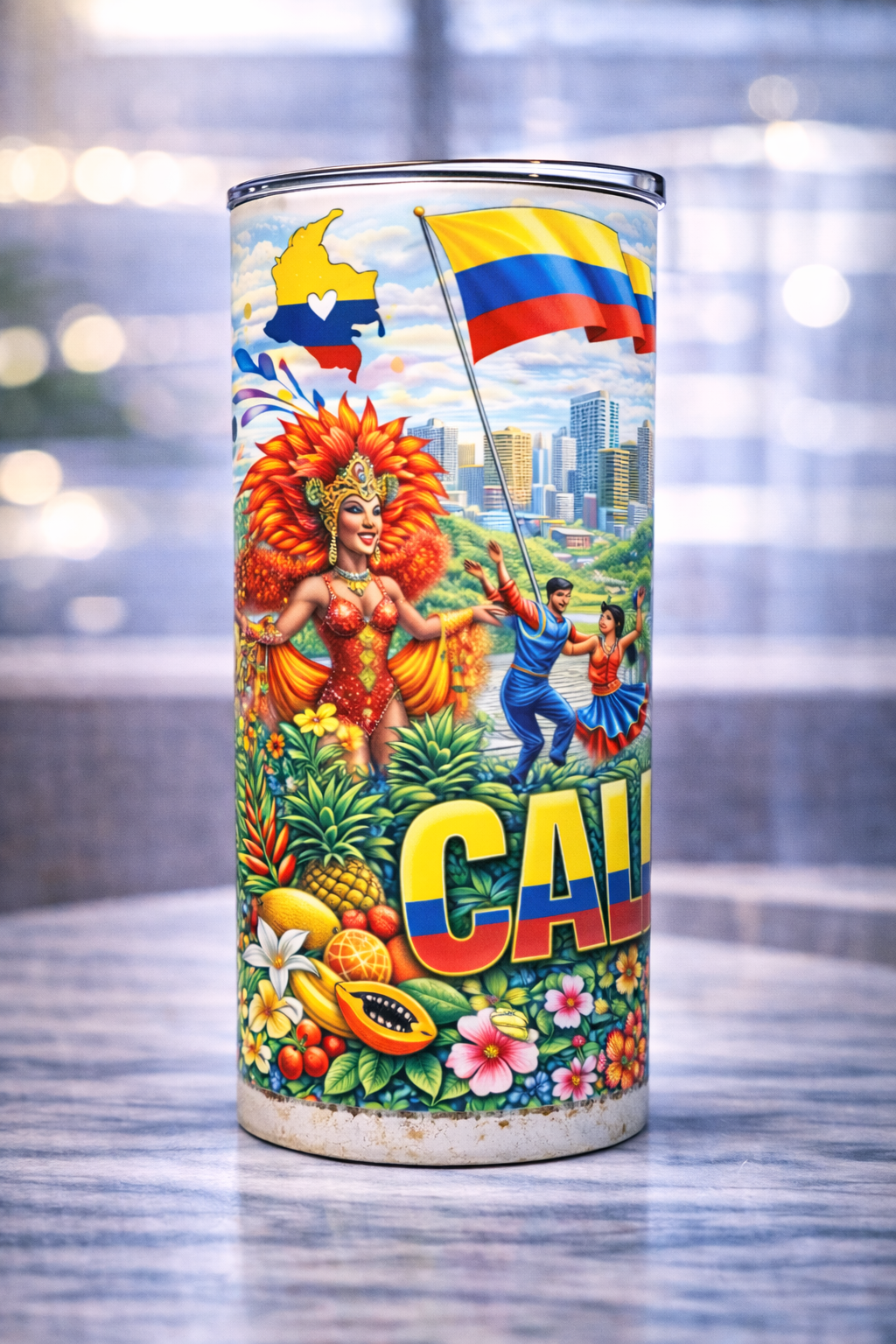 Vaso Colombia 20 oz | Tumbler Personalizado | Tradición y Cultura Colombiana | 20 oz Stainless Steel Tumbler  | Cali Colombia