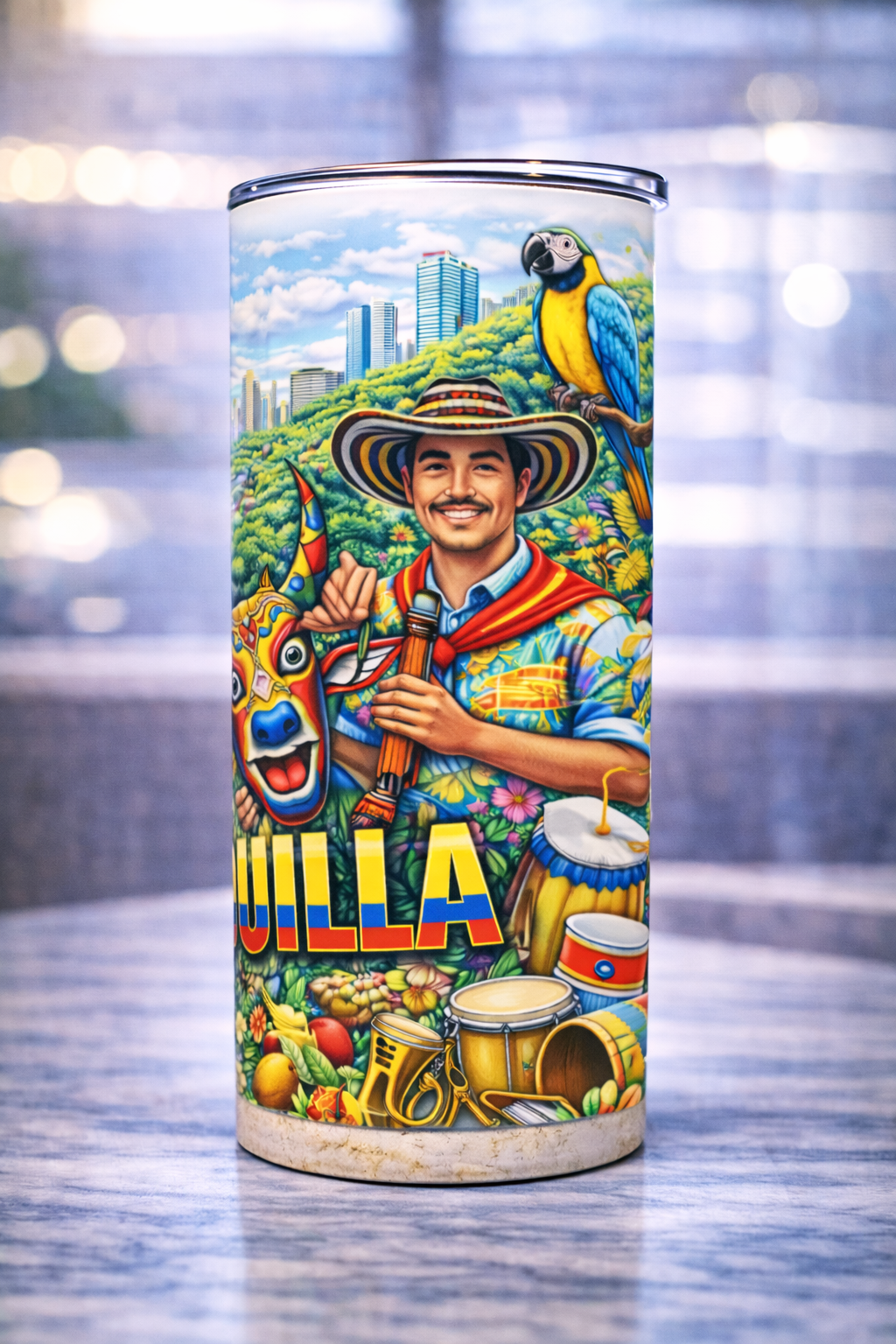 Vaso Colombia 20 oz | Tumbler Personalizado | Tradición y Cultura Colombiana | 20 oz Stainless Steel Tumbler  | Barranquilla Colombia