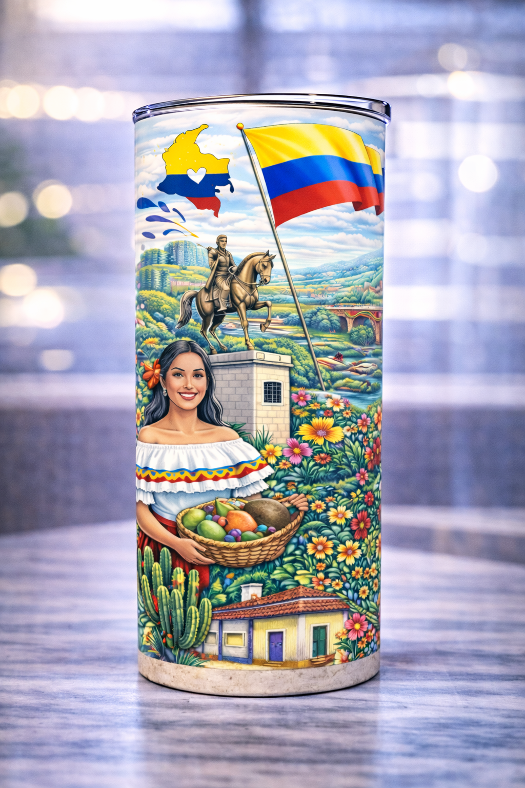 Vaso Colombia 20 oz | Tumbler Personalizado | Tradición y Cultura Colombiana | 20 oz Stainless Steel Tumbler  | Cúcuta Colombia